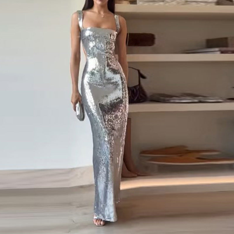 Caitlin Silver Maxi Dress